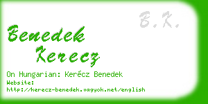 benedek kerecz business card