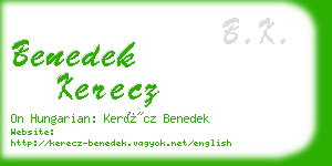 benedek kerecz business card